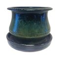 Lees Pottery Lees Pottery DB10020-06I Low Bell Glazed Planter  Green - 6 in. - pack of 4 7349582